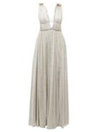 Matchesfashion.com Jonathan Simkhai - Ruffled Pliss Metallic Dress - Womens - Silver