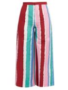 Matchesfashion.com Le Sirenuse, Positano - Natalie Striped Cotton Poplin Trousers - Womens - Multi