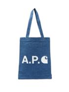Matchesfashion.com A.p.c. - Small Logo-print Denim Tote Bag - Mens - Blue