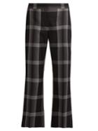 Alexander Mcqueen Checked Silk And Wool-blend Flared Trousers