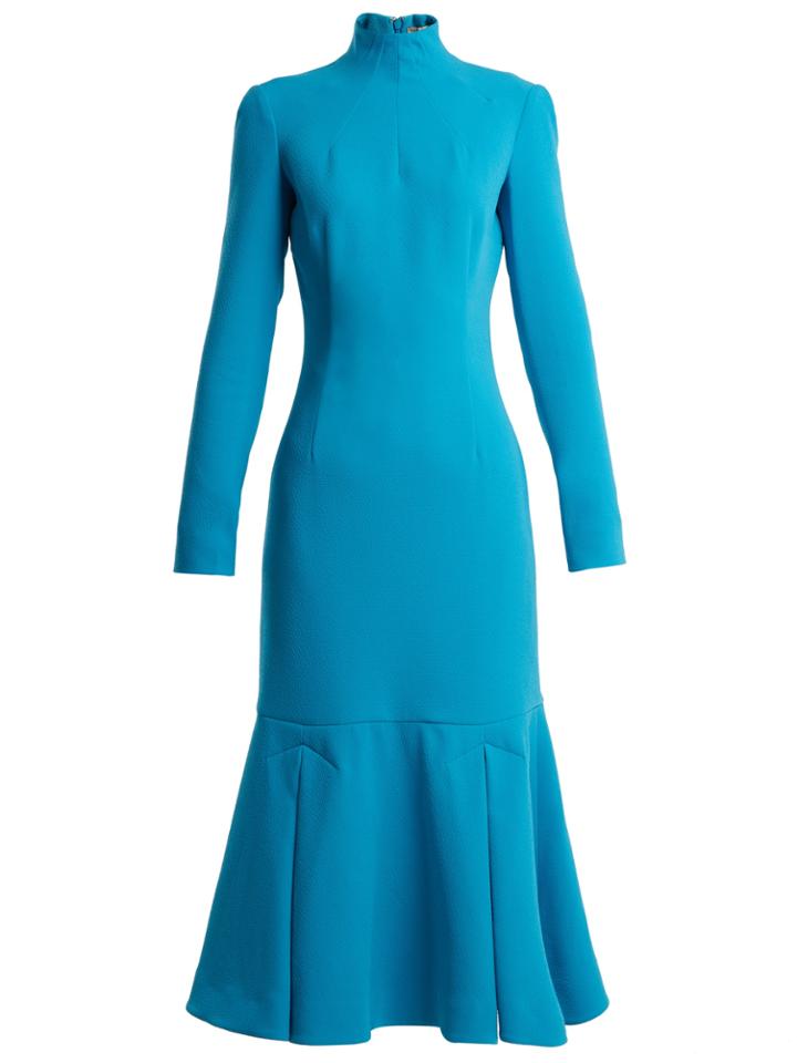 Emilia Wickstead Prudence High-neck Double-crepe Dress