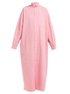 Matchesfashion.com Balenciaga - Oversized Cotton Poplin Shirtdress - Womens - Pink