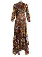 Peter Pilotto Asymmetric-hem Floral-print Silk Dress