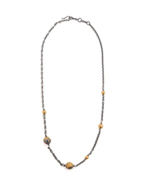 Matchesfashion.com Bottega Veneta - Dichotomy Intrecciato Drop Necklace - Womens - Gold