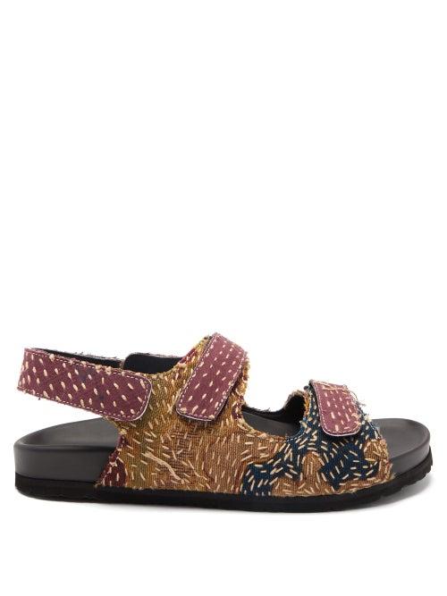 Matchesfashion.com By Walid - Felix 18th-century French Tapestry Linen Sandals - Mens - Dark Purple