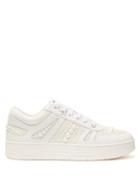 Ladies Shoes Jimmy Choo - Hawaii Faux-pearl Embellished Leather Trainers - Womens - White