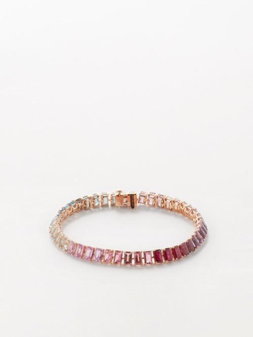 Shay - Rainbow Diamond, Ruby & 18kt-gold Bracelet - Womens - Pink Multi