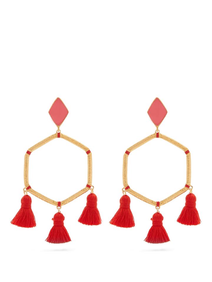 Marte Frisnes Cooper Gold-plated Tassel Earrings