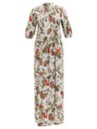 Erdem - Vacation Mustique Floral Cotton-poplin Dress - Womens - Red Multi