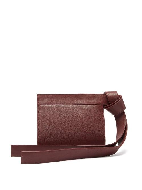 Matchesfashion.com Tsatsas - Tape Xs Grained-leather Clutch Bag - Womens - Burgundy