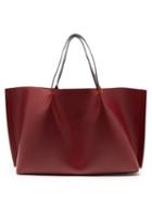 Matchesfashion.com Valentino - Go Logo Large Leather Tote Bag - Womens - Burgundy
