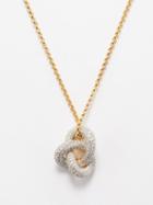 Otiumberg - Crystal-knot 14kt Gold-vermeil Necklace - Womens - Gold Multi