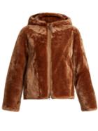 Vince Zip-through Hooded Shearling Jacket
