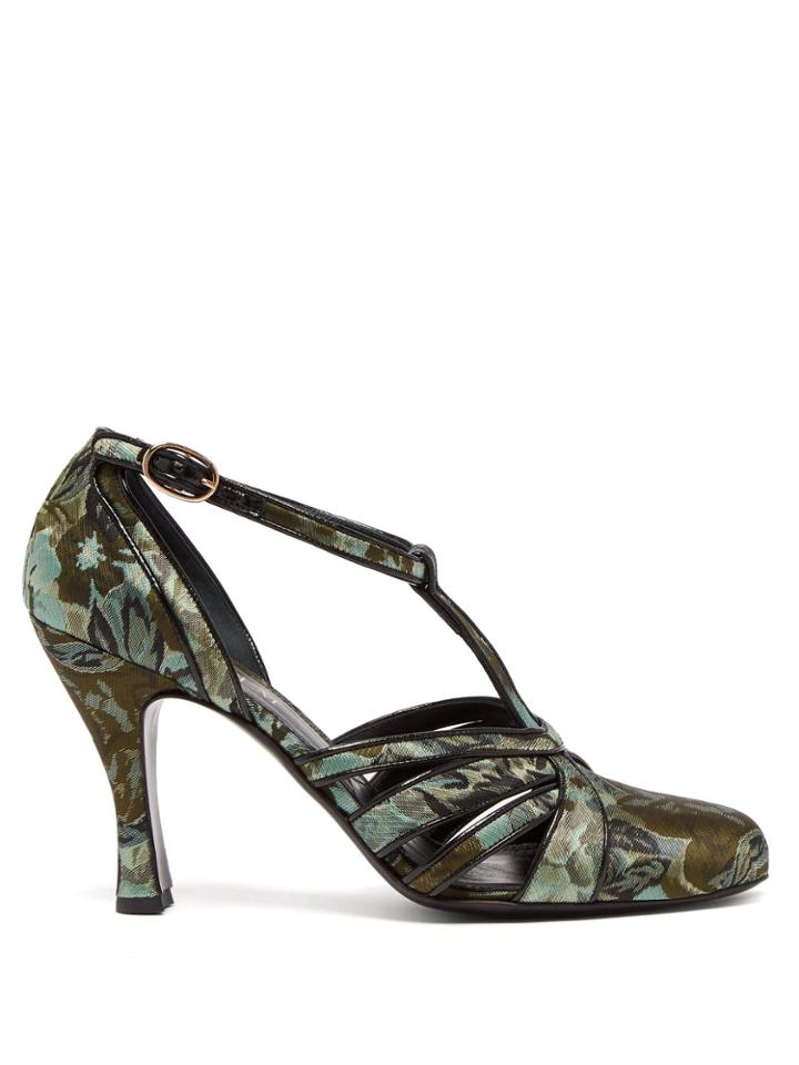 Erdem Estella Jacquard T-bar Pumps