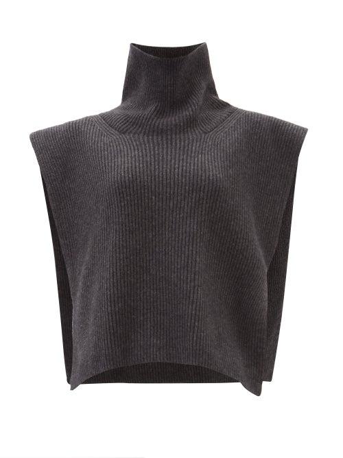 Totme - Roll-neck Ribbed-wool Sleeveless Top - Womens - Grey