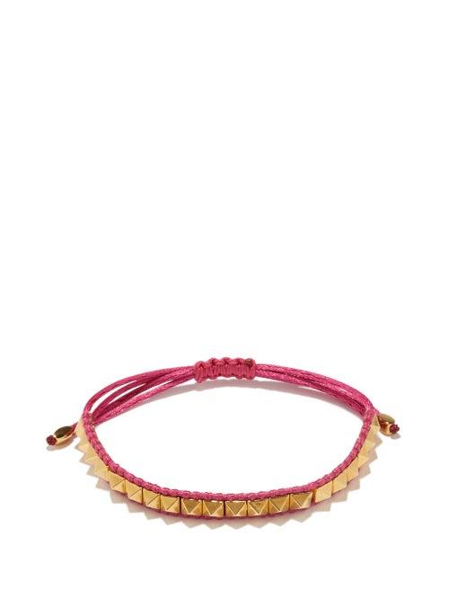 Valentino Garavani - Rockstud Cord Bracelet - Womens - Pink