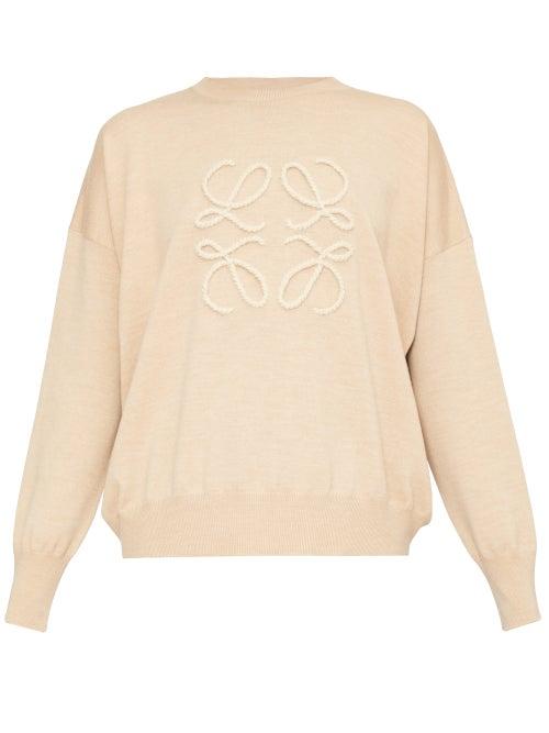 Matchesfashion.com Loewe - Anagram-appliqu Sweater - Womens - Camel