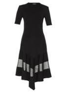 Givenchy Short-sleeved Sheer-panel Ribbed Dress