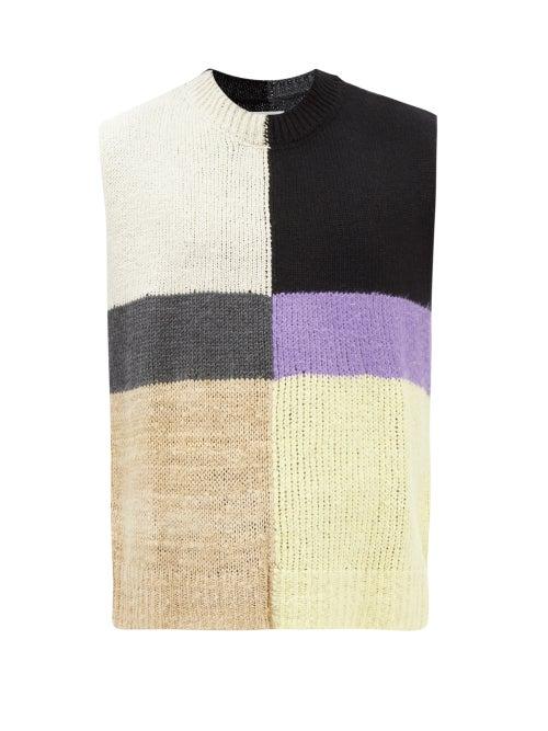Jil Sander - Colour-block Knitted Sleeveless Vest - Mens - Multi