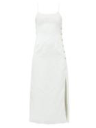 Matchesfashion.com Marine Serre - Chain-embellished Upcycled-cotton Dress - Womens - White