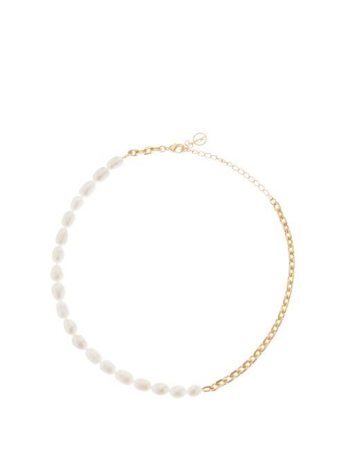 Matchesfashion.com Anissa Kermiche - Duel Freshwater-pearl Gold-plated Choker Necklace - Womens - Pearl
