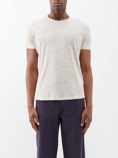 Orlebar Brown - Ob-t Linen T-shirt - Mens - Beige