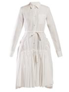 Matchesfashion.com Marni - Tie Waist Cotton Poplin Shirtdress - Womens - White