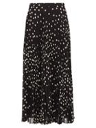 Matchesfashion.com Stella Mccartney - Polka Dot Pleated Chiffon Midi Skirt - Womens - Black