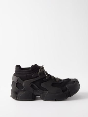 Camperlab - Tossu Panelled Rubber And Knit Trainers - Mens - Black