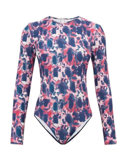 Matchesfashion.com Thorsun - Collins Long Sleeved Tie Dye Swimsuit - Womens - Pink Multi