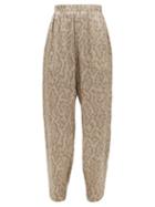 Matchesfashion.com Edward Crutchley - Snake Print Silk Trousers - Womens - Beige Multi