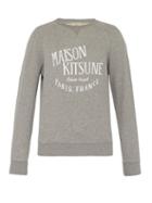 Matchesfashion.com Maison Kitsun - Logo Print Cotton Sweatshirt - Mens - Grey