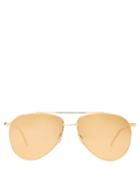 Matchesfashion.com John Dalia - Barry Aviator Style Gold Sunglasses - Womens - Gold Multi