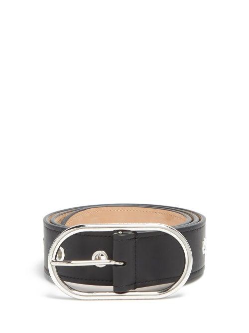 Matchesfashion.com Acne Studios - Masculine Large Logo-buckle Leather Belt - Womens - Black