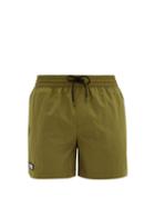 Matchesfashion.com Burberry - Grafton Rubberised Logo Plaque Swim Shorts - Mens - Khaki