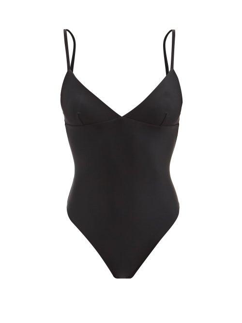 Matchesfashion.com Matteau - The Plunge V-neck Swimsuit - Womens - Black