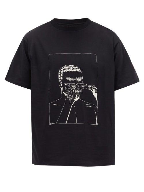 Matchesfashion.com 424 - Face Off Comics Cotton-jersey T-shirt - Mens - Black