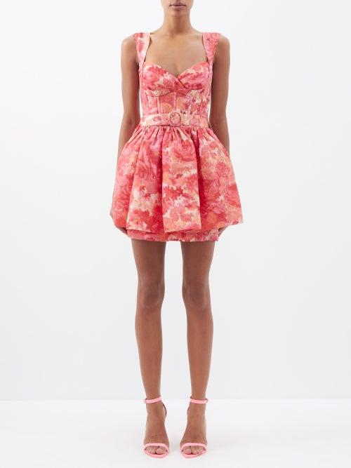 Zimmermann - High Tide Floral-print Twill Mini Dress - Womens - Pink Print