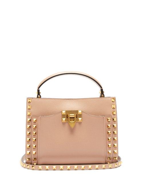 Valentino Garavani - Alcove Rockstud Saffiano-leather Cross-body Bag - Womens - Light Pink