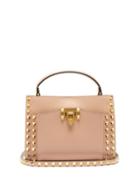 Valentino Garavani - Alcove Rockstud Saffiano-leather Cross-body Bag - Womens - Light Pink