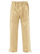 Matchesfashion.com Lemaire - Drawstring-cuff Cotton Wide-leg Trousers - Mens - Light Beige