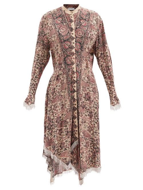 Jw Anderson - Crystal-embellished Floral-print Dress - Womens - Brown Multi