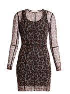 Matchesfashion.com Christopher Kane - Leopard Print Mesh Dress - Womens - Animal