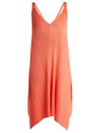 Matchesfashion.com Pleats Please Issey Miyake - Pleated V Neck Dress - Womens - Coral