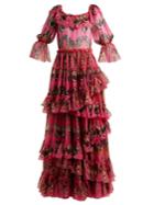 Dolce & Gabbana Butterfly-print Ruffled Silk-chiffon Gown