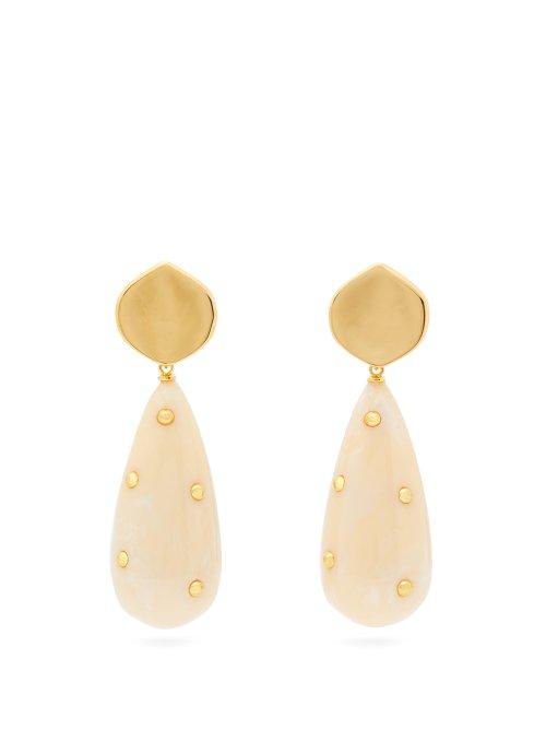 Matchesfashion.com Lizzie Fortunato - Prism Gold Plated Drop Earrings - Womens - Cream