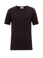 Matchesfashion.com Lemaire - Ribbed Organic Cotton-blend Jersey T-shirt - Mens - Black