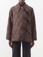 Ganni - Quilted Collared Jacket - Womens - Brown