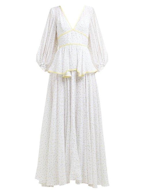 Matchesfashion.com Staud - Panarea Floral Print Maxi Dress - Womens - White Multi