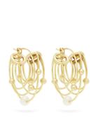 Matchesfashion.com Ellery - Classical Scaffolding Hoop Earrings - Womens - Gold